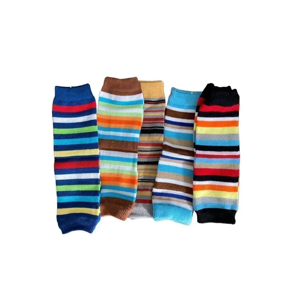 NEW juDanzy Newborn Toddler Organic Striped Leg Warmers Set of 5